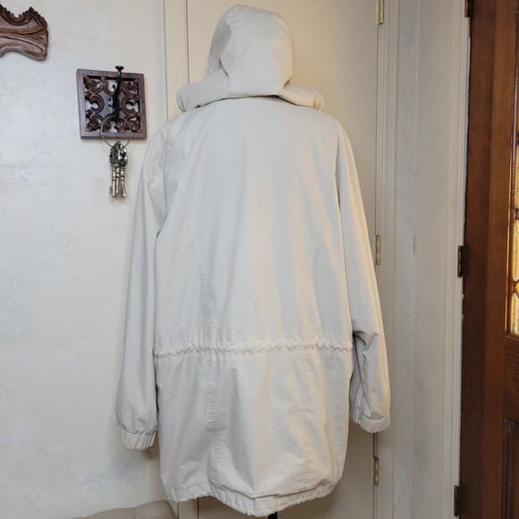 VTG London Fog Mens Lightweight Khaki Tan Cargo Parka Jacket Removable Hood✨️XL - Picture 13 of 16